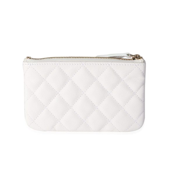 Chanel White Quilted Caviar Mini O Case - Picture 3 of 6